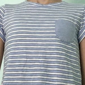 Blue and white striped tee shirt